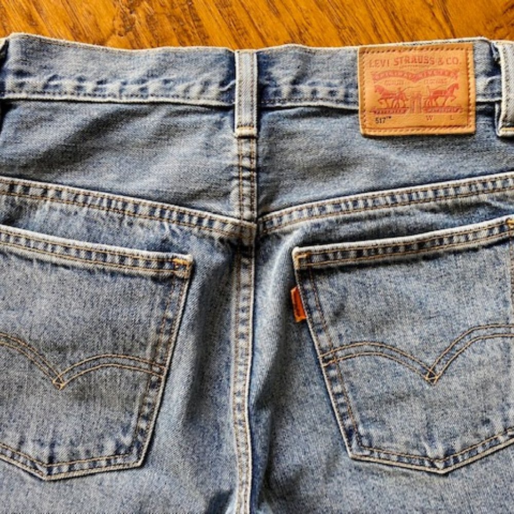 Levi’s Orange Tab Patchwork Cropped Raw Hem Strai… - image 5